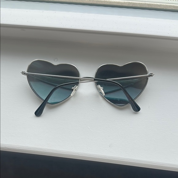 Heart-Shaped Sunglasses with Blue Lenses - Picture 3 of 3